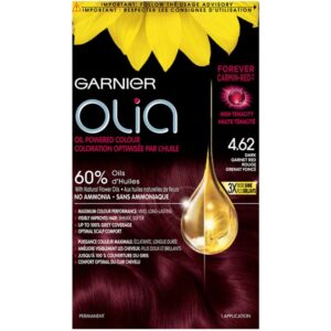 Garnier Permanent Olia Oil Powered Hair Colour - Dark Garnet Red #4.62 - Dark Bright Burgundy