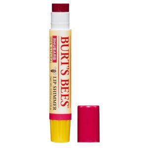 Burt’s Bees 100% Natural Moisturizing Lip Shimmer, Rhubarb – 1 Tube Cosmetics