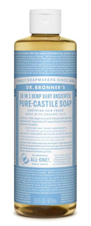Baby-mild Pure Castille Soap - Made With Organic Oils - Unscented (16 Fluid Ounces)