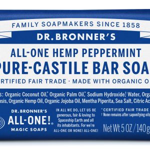 Dr. Bronner’s Bar Soap, Peppermint Peppermint – 5.0 Oz Skin Care