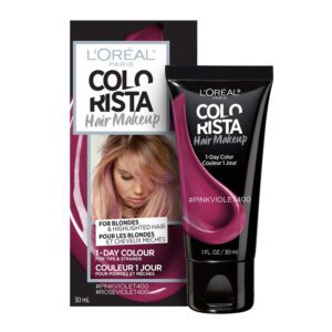 L'oreal Paris Colorista Hair Makeup Temporary Hair Colour, Pink Violet 400, 1 Kit