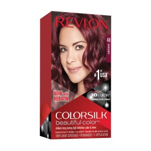 Revlon Colorsilk Beautiful Color, Permanent Hair Dye With Keratin, 100% Gray Coverage, Ammonia Free, 48 Burgundy