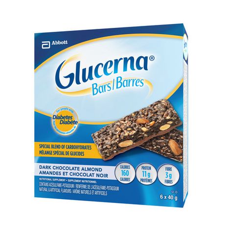 Glucerna Bar Dark Chocolate Almond 6x40g Diet/Nutritional Supplements