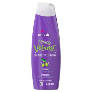 Aussie Paraben-Free Miracle Volume Conditioner W/ Plum & Bamboo for Fine Hair, 12.1 Fl Oz Hair Care
