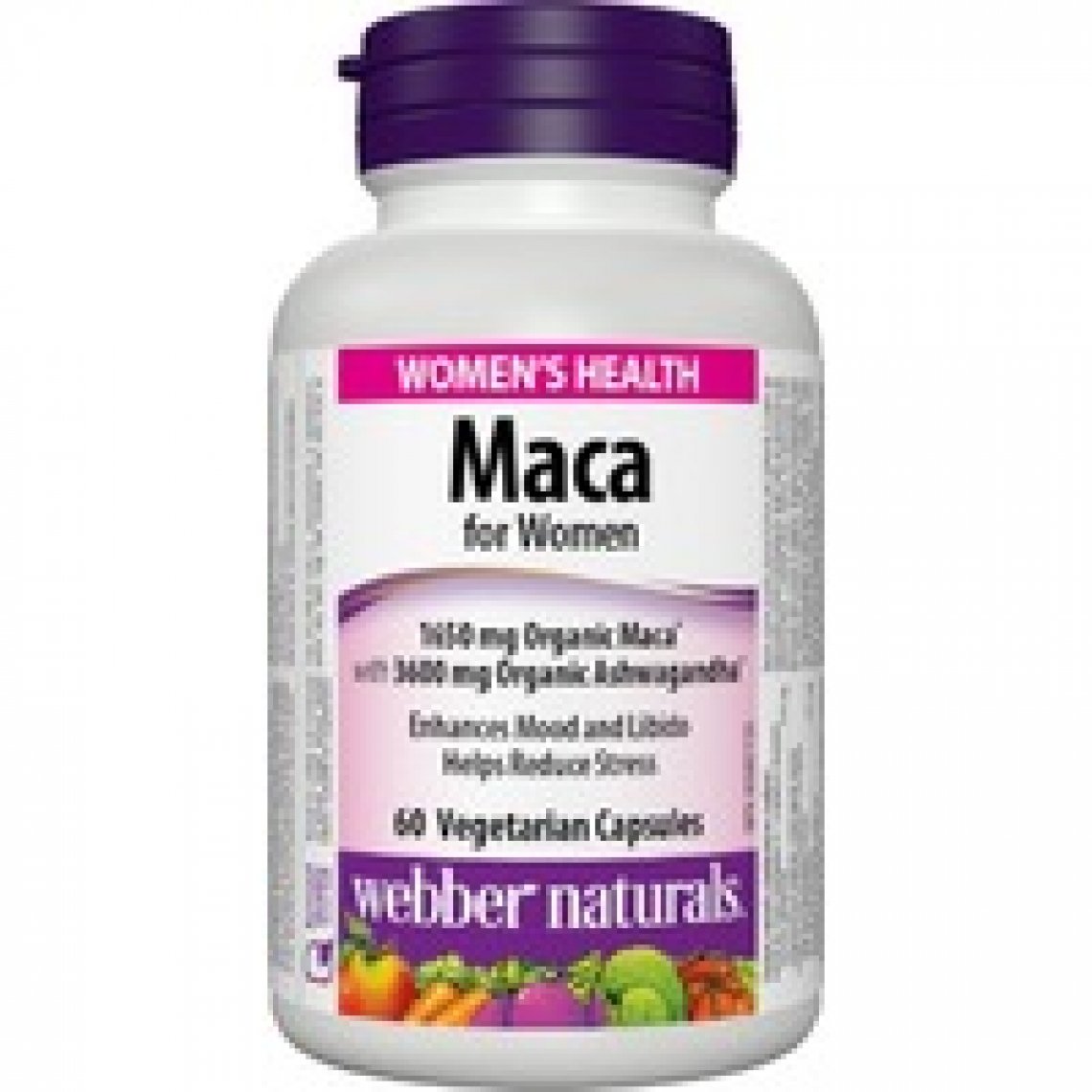 Webber Maca For Women 1650 Mg Organic Maca With 3600 Mg Organic Ashwagandha 60 0 Capsules Ctc