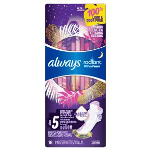 Always Flexfoam Pads For Women Size 5 Extra Heavy Overnight Absorbency With Wings Size 5 – 18.0 Ea Feminine Hygiene