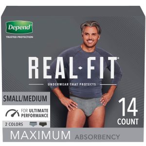 Depend Incontinence Underwear For Men, Maximum Absorbency, Small/medium, Black & Grey – 14.0 Ea Home Health Care