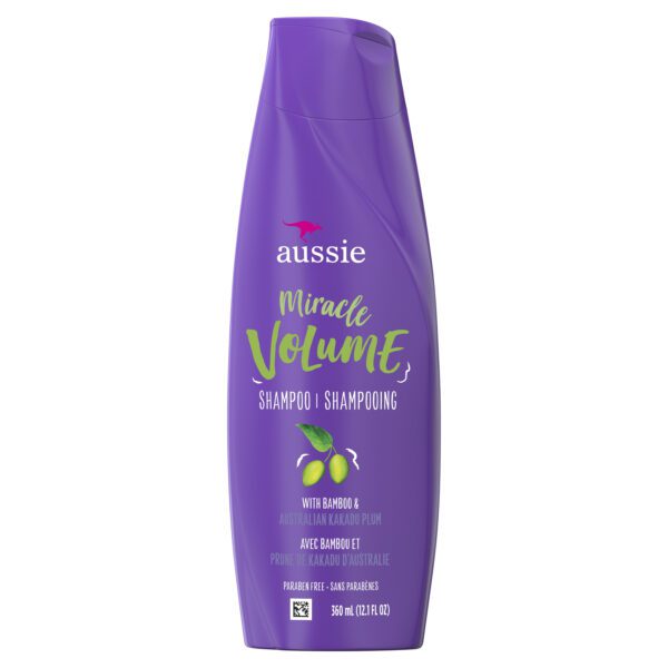 Aussie Paraben-free Miracle Volume Shampoo W/ Plum & Bamboo For Fine Hair, 12.1 Fl Oz Shampoo and Conditioners