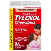 Tylenol Children's Chewable Tablets Bubble Gum Bonus Size