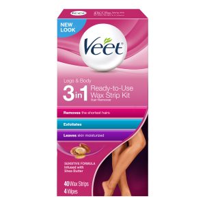 Veet Legs & Body Wax Strip Kit Ready-to-use Hair Remover – 40.0 Ea Skin Care