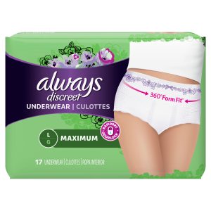 Always Discreet Postpartum Incontinence Underwear For Women, Maximum Large - 17.0 Ea