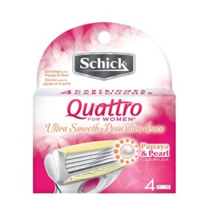 Schick Quattro Ultra Smooth For Women Blades With Papaya & Pearl Complex Shaving & Men's Grooming