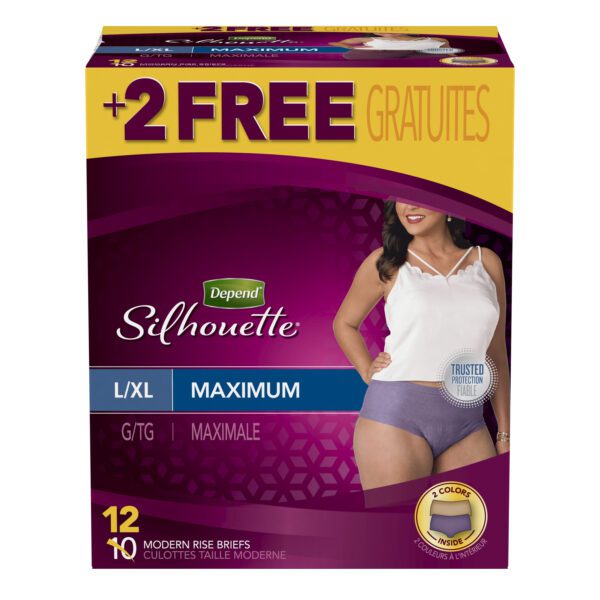Depend Silhouette Incontinence Underwear For Women, Maximum Absorbency, L/xl, Pink & Black, 12 Count – 12 Ct | Cvs Home Health Care