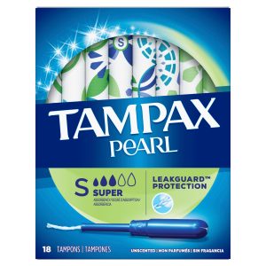 Tampax Pearl Tampons Super Absorbency Unscented, Super – 18.0 Ea Feminine Hygiene