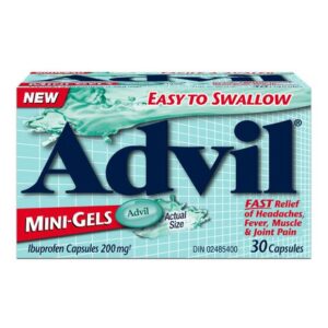Advil Mini-gels (30 Count), 200 Mg Ibuprofen, Temporary Pain Reliever / Fever Reducer Analgesics
