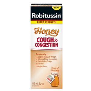 Robitussin Honey Extra Strength Cough & Congestion Syrup, 115 Ml, Honey Cough and Cold