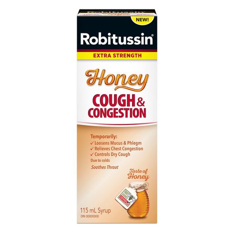 Robitussin Honey Extra Strength Cough & Congestion Syrup, 115 Ml, Honey