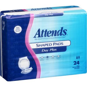 Attends Shaped Plus Unisex Incontinent Pad 24.5 Incontinence