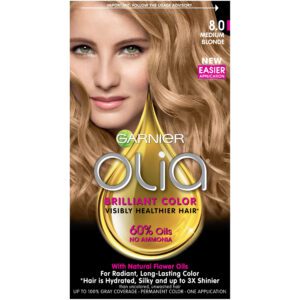 Garnier Olia Oil Powered Permanent Hair Color, 8.0 Medium Blonde