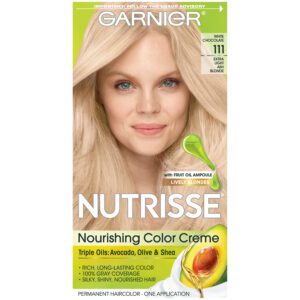 Garnier Nutrisse Nourishing Hair Color Creme, 111 Extra-Light Ash Blonde (White Chocolate), 1 Kit Hair Colour Treatments