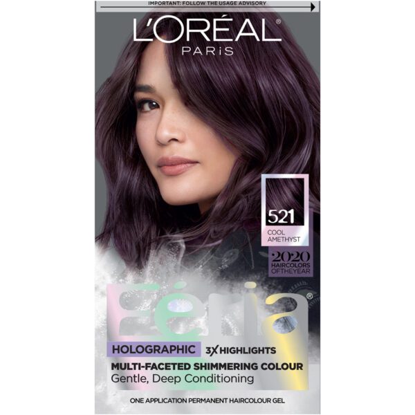 L’oreal Paris Feria Multi-faceted Shimmering Permanent Hair Color, 52 Medium Cool Iridescent Brown/ Cool Amethyst, 1 Kit Hair Colour Treatments