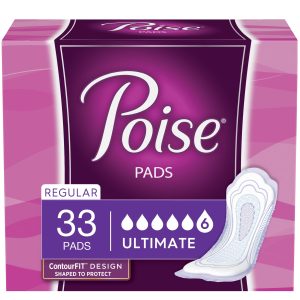 Poise Incontinence Pads, Ultimate Absorbency Regular Length – 33.0 Ea Home Health Care