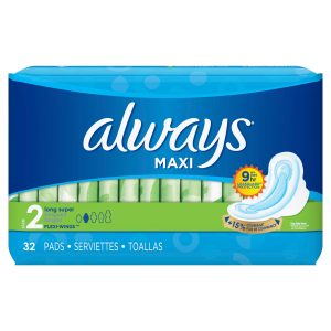Always Maxi Pads Size 2 Long Super Absorbency Unscented With Wings, 32 Count – 32 Ct | Cvs Feminine Hygiene