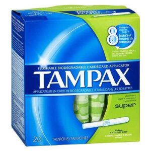 Tampax Tampons With Flushable Applicator Super Absorbency 20 Each By Tampax Feminine Hygiene