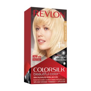 Revlon Colorsilk Beautiful Color, Permanent Hair Dye With Keratin, 100% Gray Coverage, Ammonia Free, 3 Ultra Light Sun Blonde