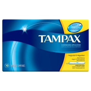 Tampax Cardboard Applicator Tampons, Regular, Unscented, 10/box (1702131) Feminine Hygiene