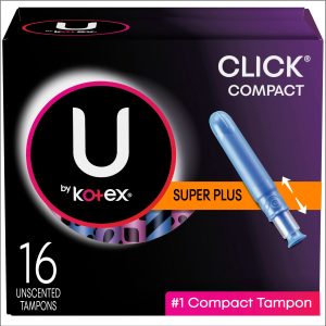 Click Compact Tampons, Super Plus Absorbency, Unscented – 16.0 Ea Feminine Hygiene