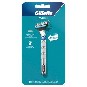 Gillette Mach3 3D Men’s Razor Handle + 2 Blade Refills Shaving & Men's Grooming