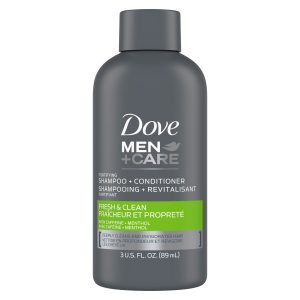 Dove Men+care 2 In 1 Shampoo And Conditioner Fresh And Clean, 3 Oz