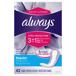 Always Xtra Protection 3-in-1 Daily Liners Feminine Hygiene