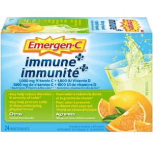 Emergen-c Immune+ Vitamin C & Mineral Supplement Fizzy Drink Mix Citrus Vitamins And Minerals