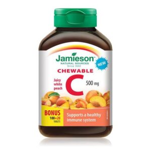 Jamieson Chewable Vitamin C 500 Mg Juicy White Peach Flavour