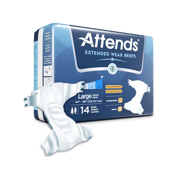 89913100 White Large Extended Wear Adult Heavy-absorbent Incontinence Brief Incontinence