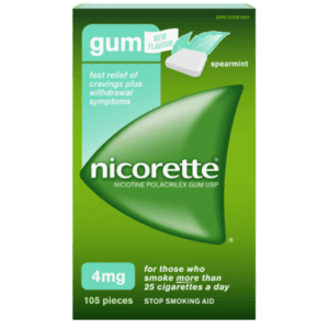 Nicorette Gum Nicotine Spearmint Flavour 4 Mg