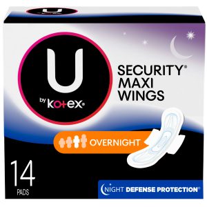 U By Kotex Security Overnight Maxi Pads With Wings Unscented – 14.0 Ea Feminine Hygiene