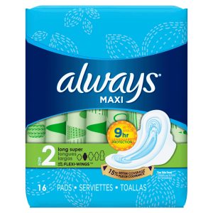 Always Maxi Pads With Flexi-wings Long Super 12packs Of 16 – All Feminine Hygiene