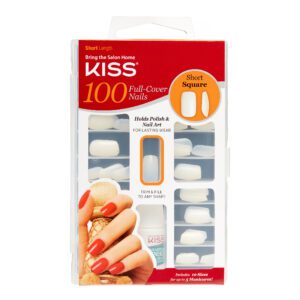 Kiss Full-cover Nails – Short, Square Manicure and Pedicure