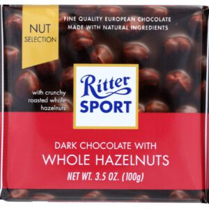 Ritter Sport Dark Whole Hazelnuts Chocolate Bar Confections