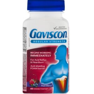 Gaviscon Regular Strength Fruit Tablets Antacids and Digestive Support