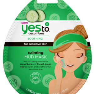 Yes To Cucumber Calming Mud Mask Single Use Soothing Face Mask 0.33 Oz Hand And Body Care