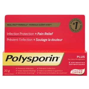 Polysporin Plus Pain Relief Antibiotic Cream, Heal-fast Formula, 30g Topical