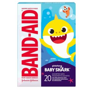 Band-aid Bandages For Kids’ Pinkfong Baby Shark Assorted – 20ct First Aid