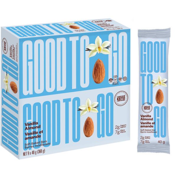 Good to Go Keto Snack Bars Vanilla Almond, 9 Bar Pack Diet/Nutritional Supplements