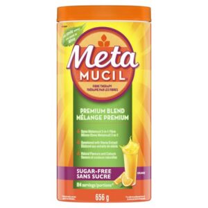 Metamucil Premium Blend, Psyllium Fibre Powder Supplement, Sugar-Free with Stevia Laxatives, Fibre and Anti-Diarrheals