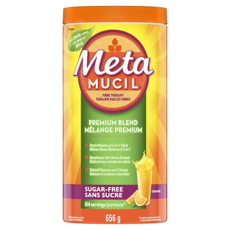 Metamucil Premium Blend, Psyllium Fibre Powder Supplement, Sugar-free With Stevia