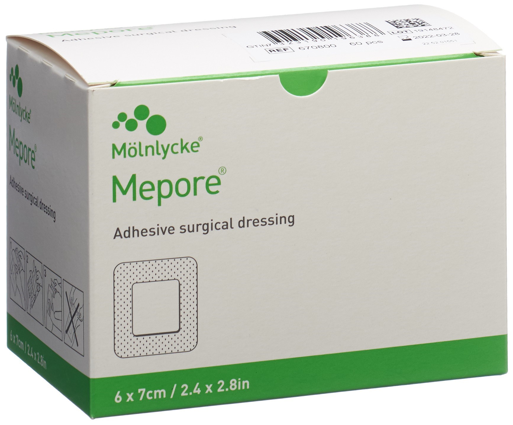 Mepore Wundverband 7x6cm Wundkissen 4x3cm Steril (60 Stuck)